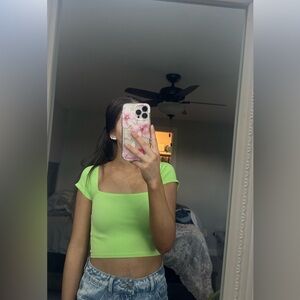 Lime Green Crop Top